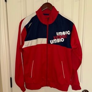 Umbro Football Culture Jacket Red and Blue Varsity Bomber Men's Sz S